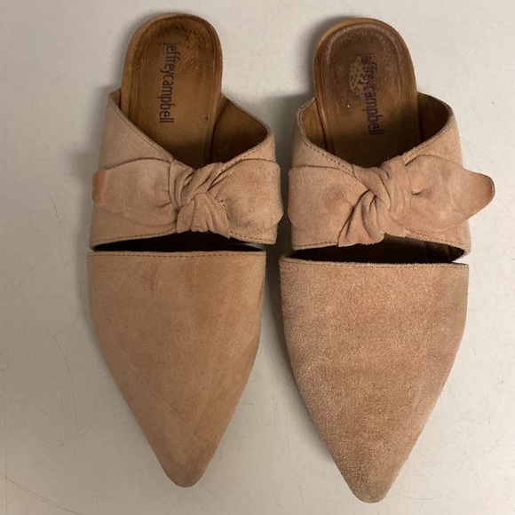Jeffrey Campbell Charlie Pink Suede Slip On Mule Flat Shoes Size 7M - Picture 3 of 17